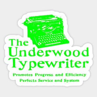 Old Ad Underwood Manual Typewriter Vintage Lime Sticker